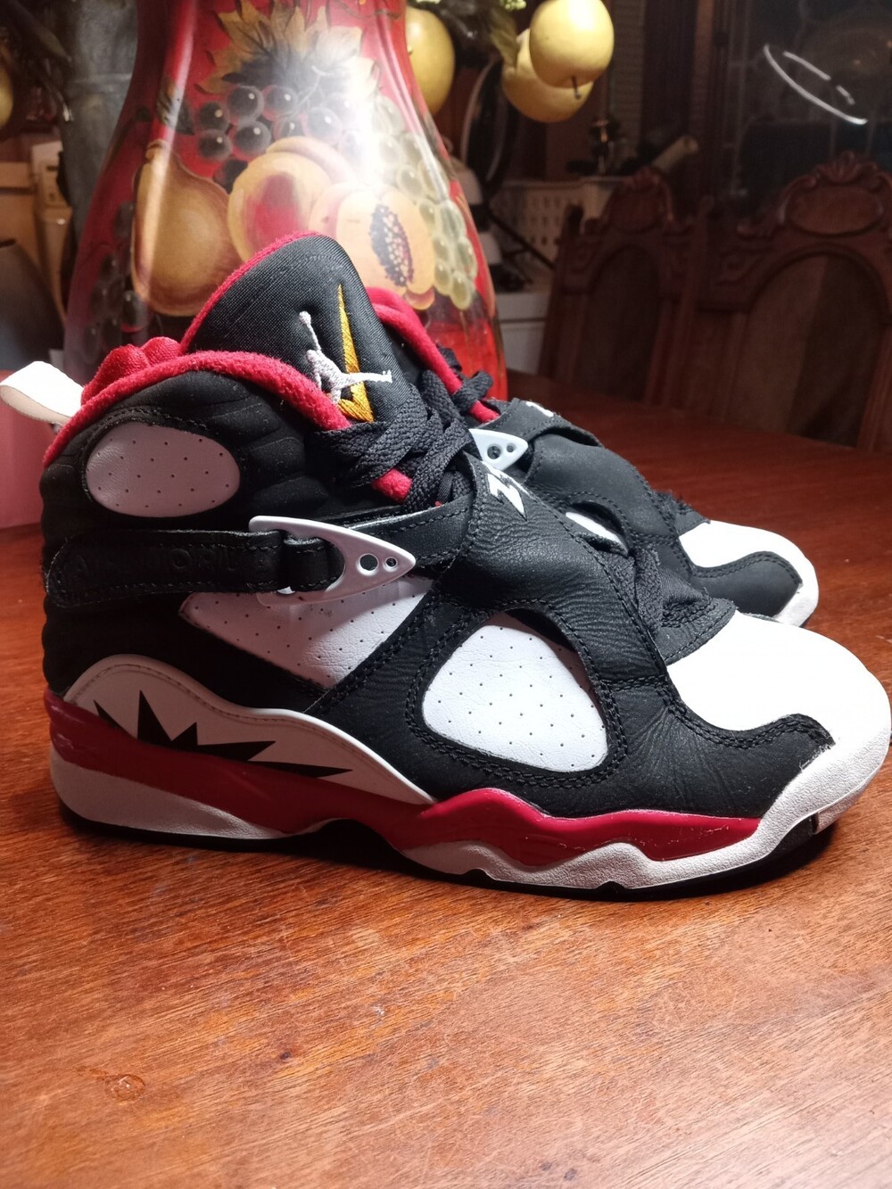 NIKE AIR JORDAN 8 RETRO (GS) PAPRIKA-BLACK-WHT SZ 4.5Y-WOMENS SZ 6 [DO8731-601]